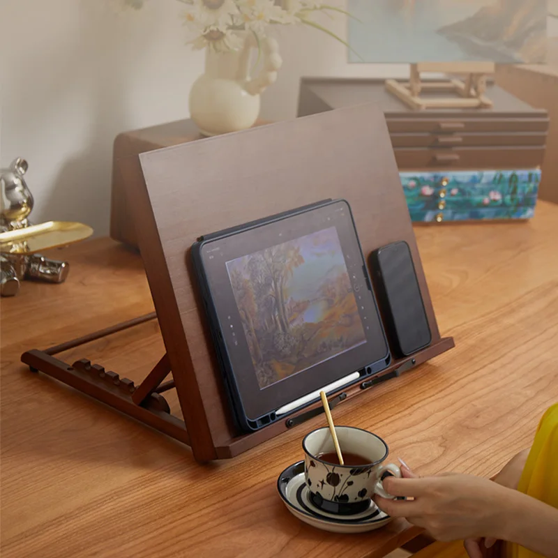 Cavalletto da tavolo A3 con clip per pagine, tavola da disegno versatile 2 in 1 e supporto per libri, regolabile in 7 posizioni, pieghevole, ideale per pittura, lettura o ricettari 4