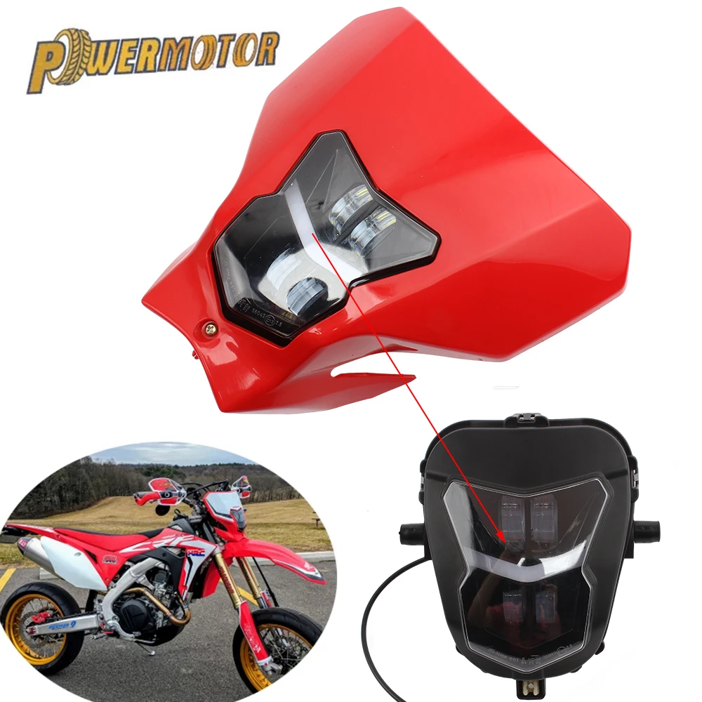 Per Honda CRF450 Faro del motociclo Piastra LED Parti Motocross Enduro Pit Dirt Bike Fari Accessori moto 1