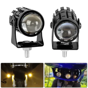 1/2 pezzi faretto ausiliario per moto mini fari di guida a LED doppio colore bianco giallo accessori per fendinebbia per moto 1