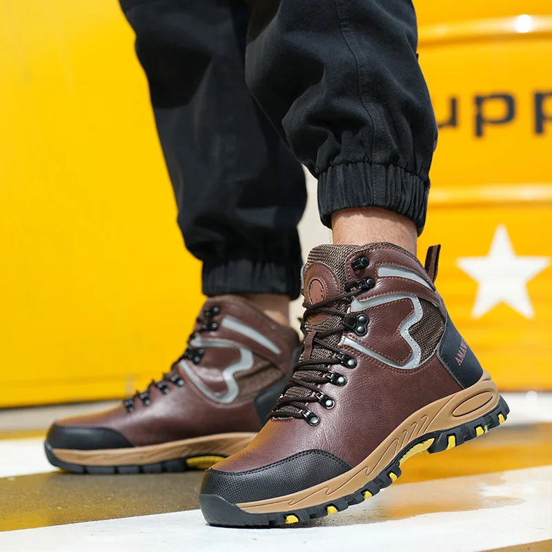 Scarpe antinfortunistiche con fibbia rotante da uomo nuove Stivali da lavoro leggeri anti-impatto anti-piercing Scarpe sportive indistruttibili di moda 6