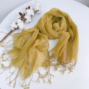 Sciarpa a righe in lino primavera/estate 1