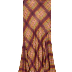 Gonne a vita alta da donna 2025 Donna Autunno Nuova moda Asimmetrica con orlo antirughe Gonne con stampa a quadretti Gonne eleganti con stampa da donna 1