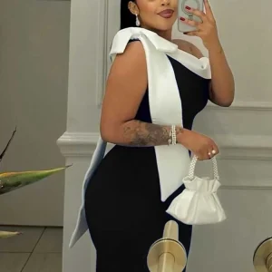 Abiti estivi da donna belli Sexy abito da donna elegante di media lunghezza abito intero lavorato a maglia con vita alta Dropshipping all'ingrosso 1