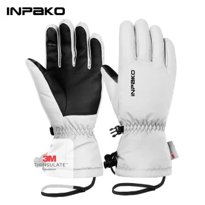 INPAKO Guanti Invernali per Uomo Donna 3M Thinsulate Guanti da Ciclismo MTB Impermeabile Antivento Touchscreen Guanti da Snowboard a 5 Strati 1