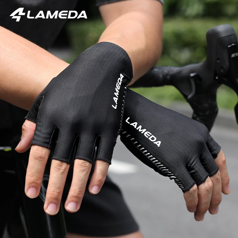 LAMEDA Guanti da ciclismo Mezze dita Guanti sportivi da mountain bike per uomo e donna Accessori da ciclismo Guanti da bici da strada MTB traspiranti 2