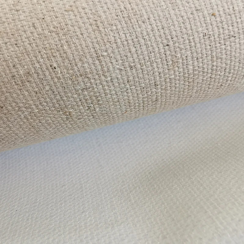 Primer acrilico senza acidi 400gsm miscela di lino pittura a trama media tela 5 metri di lunghezza rotolo 2