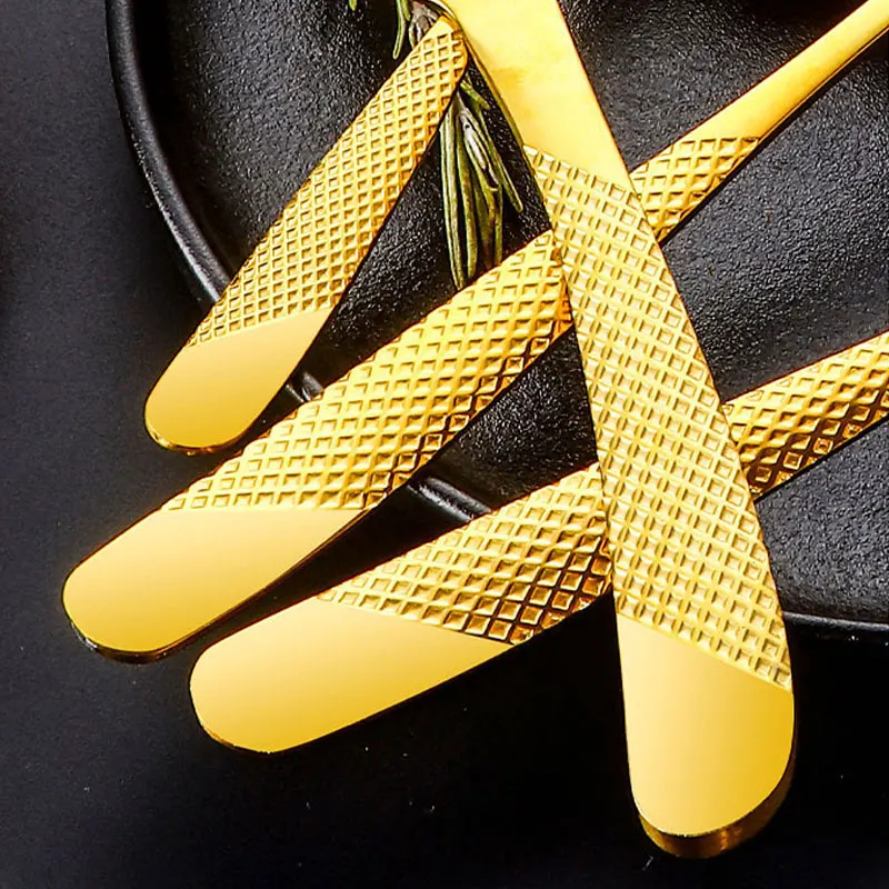 8/24 pezzi set di stoviglie in oro posate in acciaio inossidabile coltello tè cucchiaio da caffè posate cena stoviglie da cucina lavabile in lavastoviglie 6