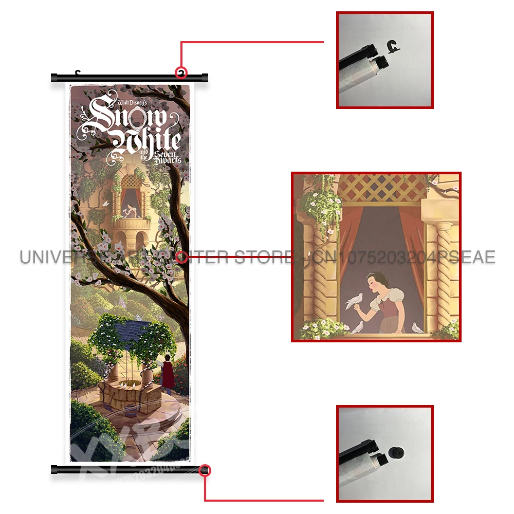 Disney Decorazione della casa Appeso Pittura Toy Story Opere d'arte da parete Rotoli Immagine Tangled Cartoon Stampa su tela Poster per la camera da letto 5