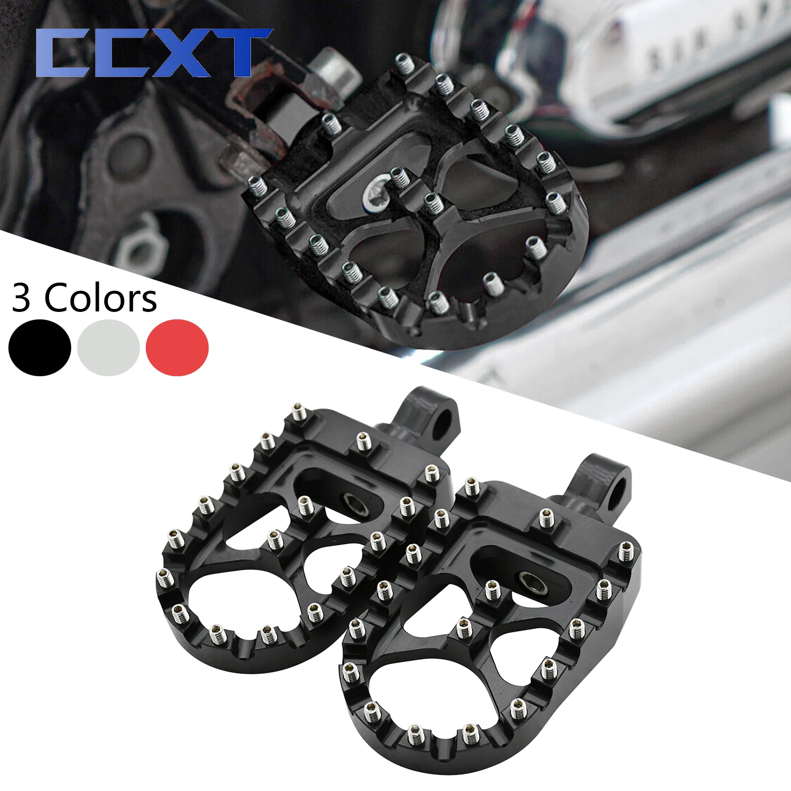 Pedane larghe e grasse CNC per moto 360 ° Pedane rotanti per Harley Dyna Fat Bob Softail Sportster Street Bob Motocross universali 1