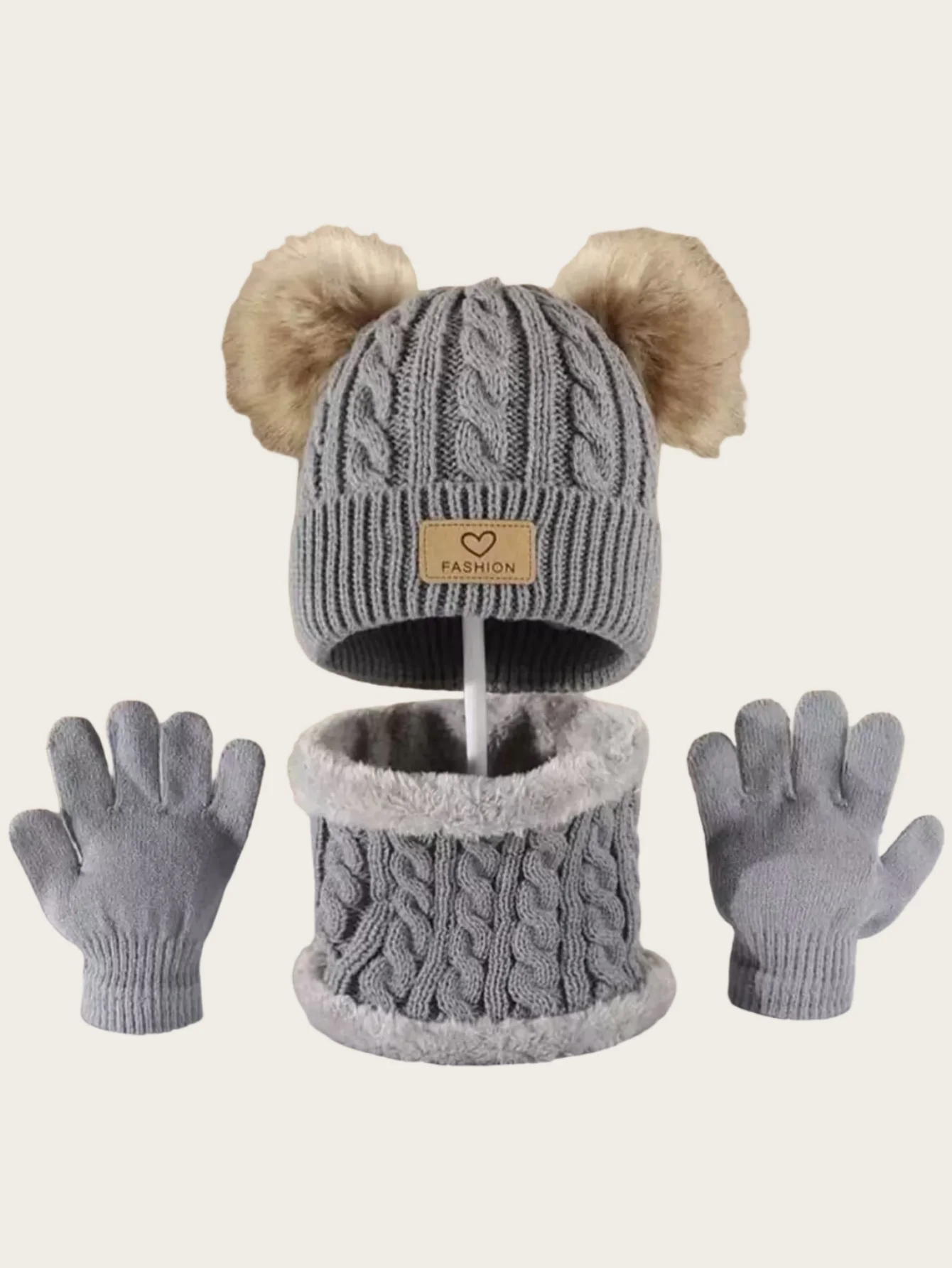 3 pz/set Colore Solido Cappello Del Bambino Sciarpa Guanti Set Carino Pompon Più Caldo Cappelli Lavorati A Maglia Comodo Cappello Per Bambini Set Autunno Inverno 6