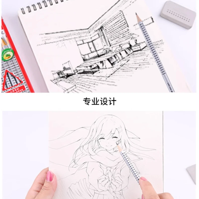 FABER CASTELL Caratteristiche Matita Triangolo Asta Reticolo HB 2B Disegno Matita per scrivere per Studenti Materiale scolastico 6