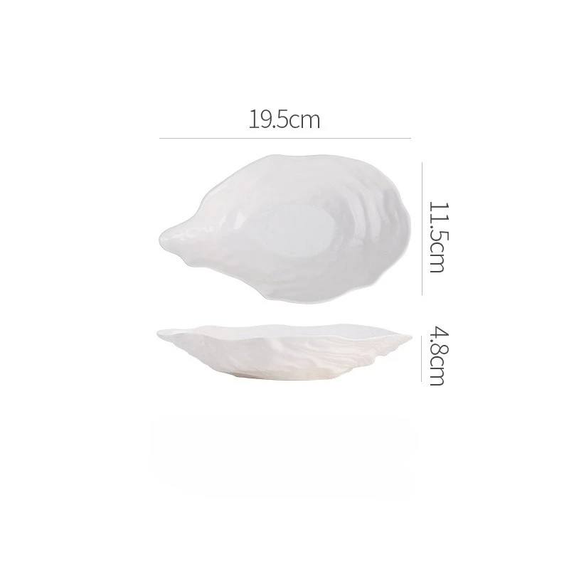 Piatto Sashimi in ceramica 1PC Piatto per insalata creativo a forma di ostrica Concetto artistico Piatto speciale per cucina Stoviglie per hotel 6