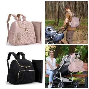 Nuova borsa per pannolini per bambini Organizzatore per passeggino da esterno con fasciatoio Borsa per mamma Zaino per maternità di grande capacità Tasca isolata 1