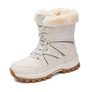 Stivali da neve invernali da donna High-top Outdoor Casual Mantieni caldi Stivaletti in morbido peluche da donna Scarpe da donna antiscivolo resistenti all'usura 1
