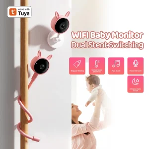 Baby monitor HD 1080P Tuya APP telecomando telecamera da 2 milioni di pixel rilevamento della temperatura del suono visione notturna a infrarossi Babyphone 1
