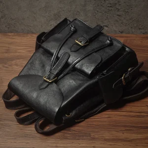 NUKA Zaino vintage di lusso in pelle di vacchetta a grana superiore Borsa da donna in vera pelle Scuola di moda Viaggio del fine settimana Elegante zaino casual 1