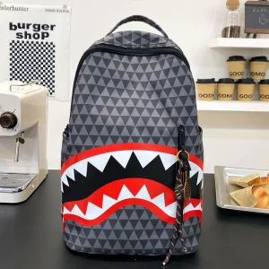 Nuovo elegante zaino con stampa graffiti di squalo per adolescenti, versatile, versatile, alla moda quotidiana, per campus, borsa per laptop, mochilas de hombre сумка 1