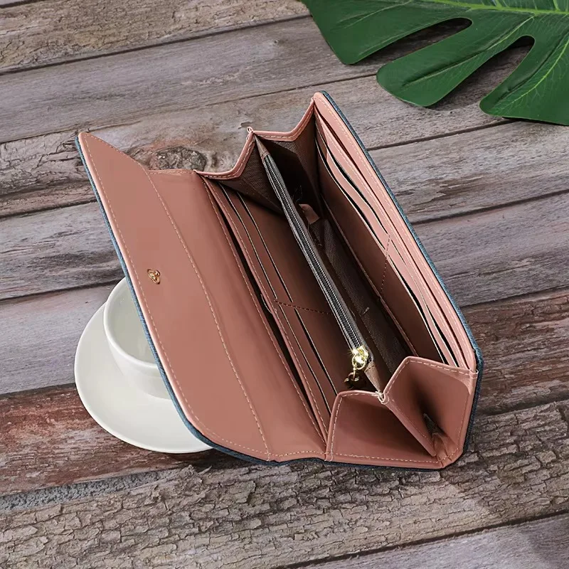 Portafogli da donna Portafogli da donna Porta carte d'identità Borse per soldi pieghevoli Portafoglio da donna lungo Portamonete per ragazze Borsa Notecase Borse Clip 5