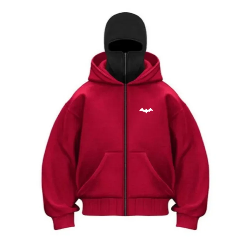 Nuova felpa con cappuccio balaclava retrò Y2k hip hop per uomini e donne, felpa ninja 4f, felpa con cerniera per coppie autunno/inverno Conforta 4