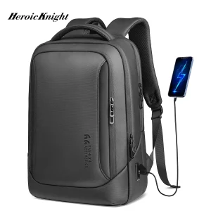 Zaino da uomo multifunzionale Heroic Knight Zaino per laptop da 15,6 pollici Zaino da viaggio da lavoro impermeabile di grande capacità con porta USB 1
