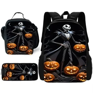 Zaino scolastico per bambini Il pesadilla prima di Natale con borse per il pranzo, borse per matite, borse scolastiche per ragazzi e ragazze, miglior regalo 1