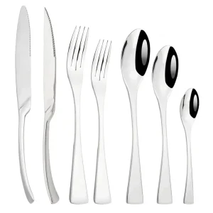 6 pezzi set di stoviglie separate in argento coltello forchetta cucchiaio posate stoviglie in acciaio inossidabile 304 argenteria posate da cucina posate 1