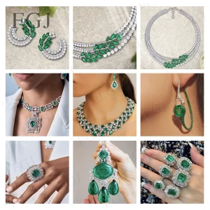 Ordini personalizzati Smeraldo coltivato in laboratorio 9K/10K/14K/18K Gioielli di moda in argento sterling 925 Personalizzazione personalizzata disponibile CCS 1