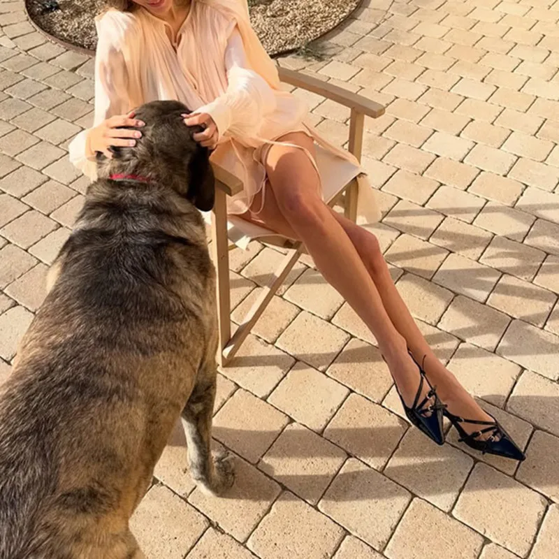 KWTX Elegante pizzo in raso Mini abito chic manica svasata pieghettato abito senza schienale nuova estate femminile cena festa spiaggia Vestido 2025 6