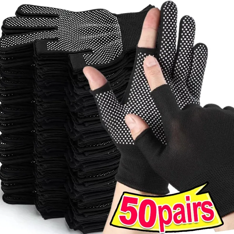 Guanti in nylon touchscreen antiscivolo Uomo Donna Estate Outdoor Equitazione Sport Fitness Traspirante Protezione solare antiscivolo Guanti mezze dita 2