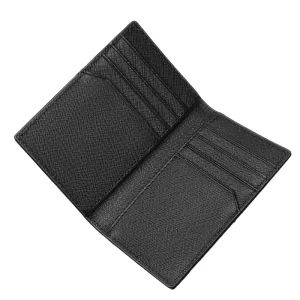 Porta carte Bifold Porta carte da lavoro semplice in pelle Saffiano con molteplici scomparti per carte e una fessura per carte posteriore 1