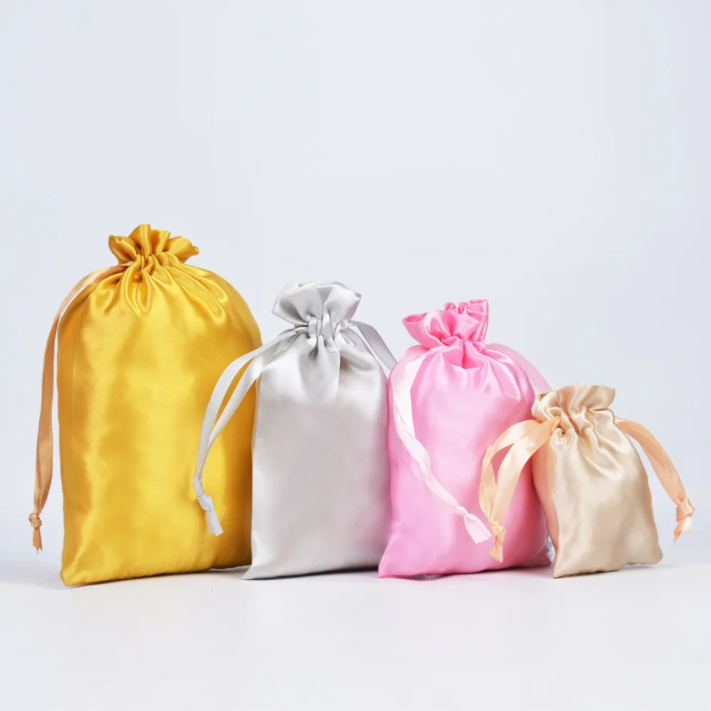 Sacchetti con coulisse in raso di seta con foto personalizzate 20-100 pezzi Sacchetti per gioielli per bomboniere per feste di nozze Sacchetti per imballaggio regalo Lotto sfuso 2