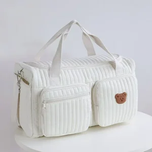 Borsa per mamma di grande capacità per donna Totes Borse per pannolini per bambini Borse per la spesa per maternità da donna in cotone a spalla 1