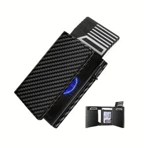 Portafoglio sottile con slot per monete Porta carte di credito da uomo per portafoglio da uomo con protezione RFID con chiusura magnetica 1