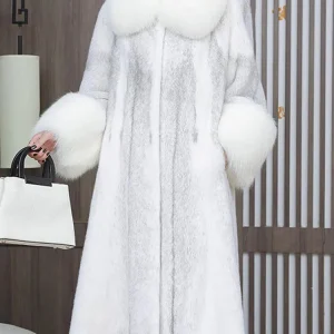VigoAnne 2025 Donna Inverno Casual Lungo Cappotto di Pelliccia Sintetica Femminile Manica Lunga Giacca di Peluche Della Signora Spessa Pelliccia Finta Caldo Soffice Outwear 1