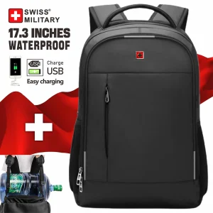 Zaino da lavoro per laptop da uomo SWISS MILITARY Zaino da 17 pollici Zaino da scuola di moda USB impermeabile di grande capacità mochilas Zaino 1