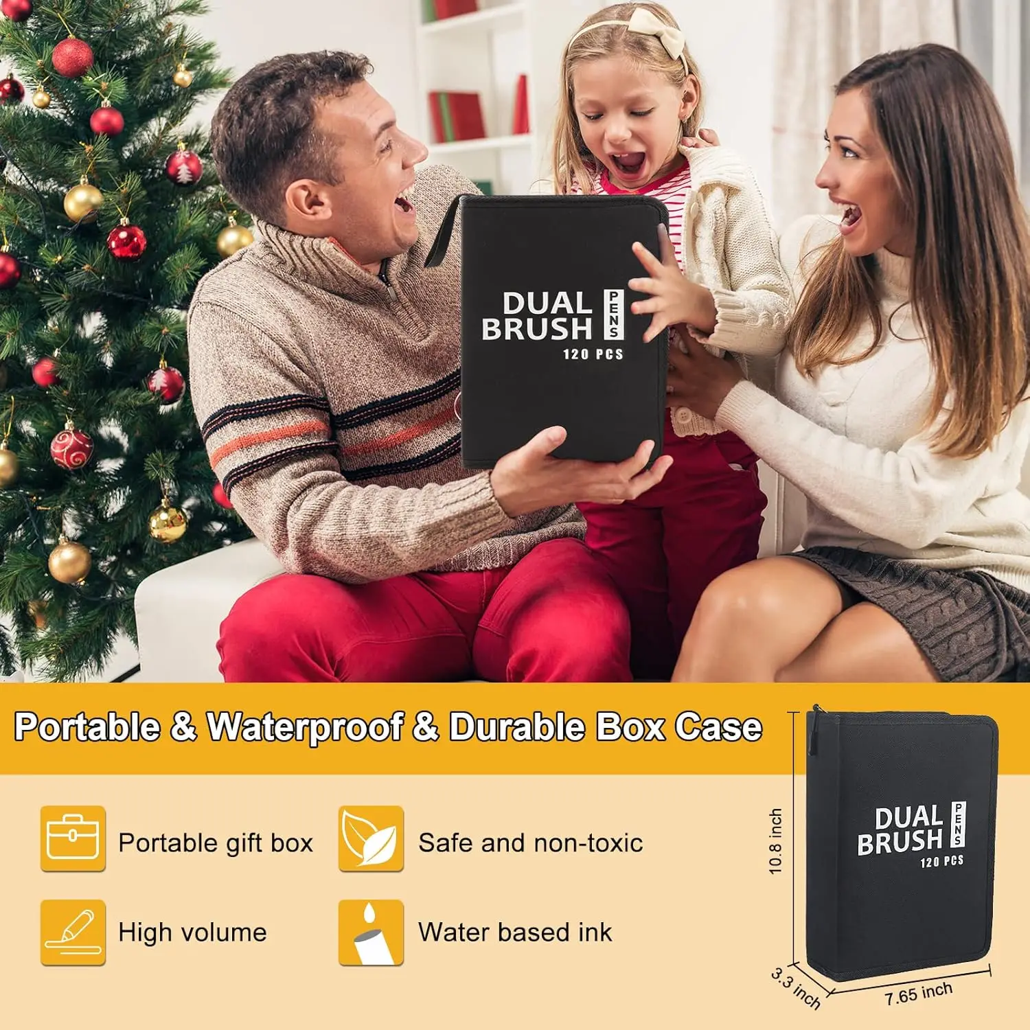 Pennarelli a pennello a doppia punta con pennarelli a punta a pennello Fineliner Set di penne con punta in feltro, pennarelli artistici Pennello per acquerello Disegno per calligrafia 4