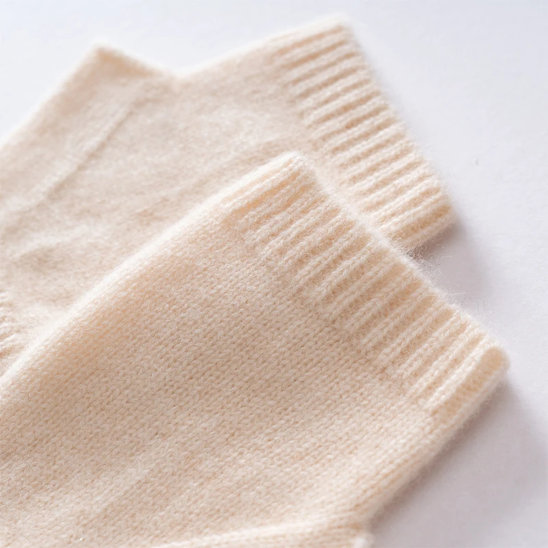 Guanti mezze dita in morbida lana merino al 100% invernale da donna Guanti senza dita lavorati a maglia caldi Guanti da polso Script15CM 2