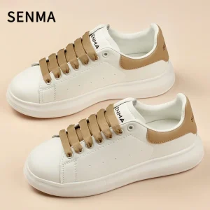SENMA scarpe da uomo di lusso sneakers bianche in pelle scarpe da skateboard basse da donna coppia scarpe da tennis bianche scarpe casual stringate 1