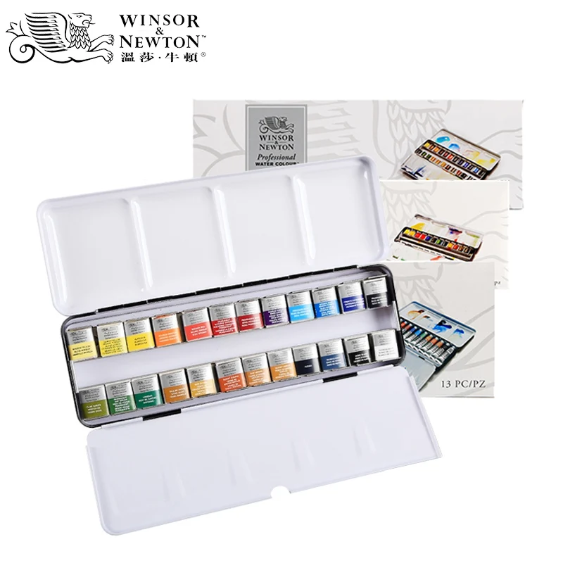 Nuovo 1 scatola Winsor Newton Cotman Solid acquerello Paint 12/24 colori Iron Box Set Professional Artist Pigment Art supplies 1