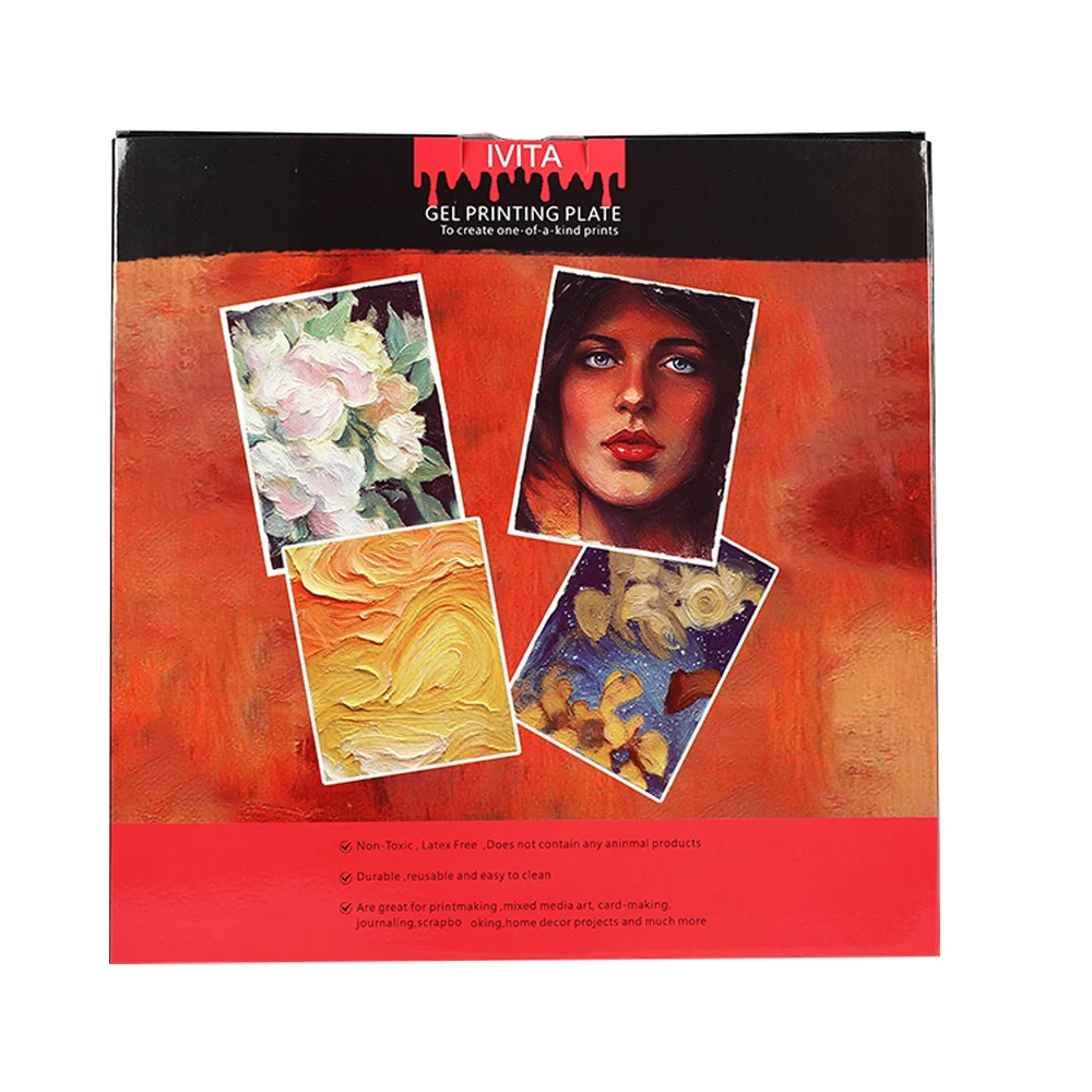 IVITA 2.99in/7.6cm Gel Press Monoprinting Piastra di stampa Piastra di gel Stampa per la scuola Presse Creazione di cartoline d'arte e arti e artigianato 6