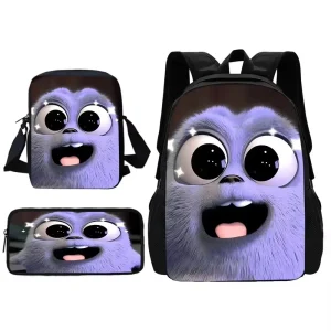 Zaino scolastico per bambini GRIZZY AND THE LEMMINGS con borsa a tracolla Borse per matite Borse da scuola per ragazzi e ragazze Miglior regalo 1