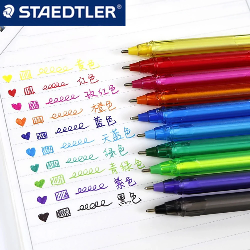 2025 Nuovo 8/10 Colori/Set STAEDTLER Penna a sfera a base di olio M/0.7mm Colorato Forniture per ufficio scolastico Kawaii Cancelleria Rifornimenti d'arte 2