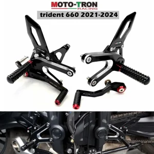 MOTO-TRON moto CNC regolabile posteriore pedane poggiapiedi poggiapiedi per Triumph trident 660 2021-2024 1