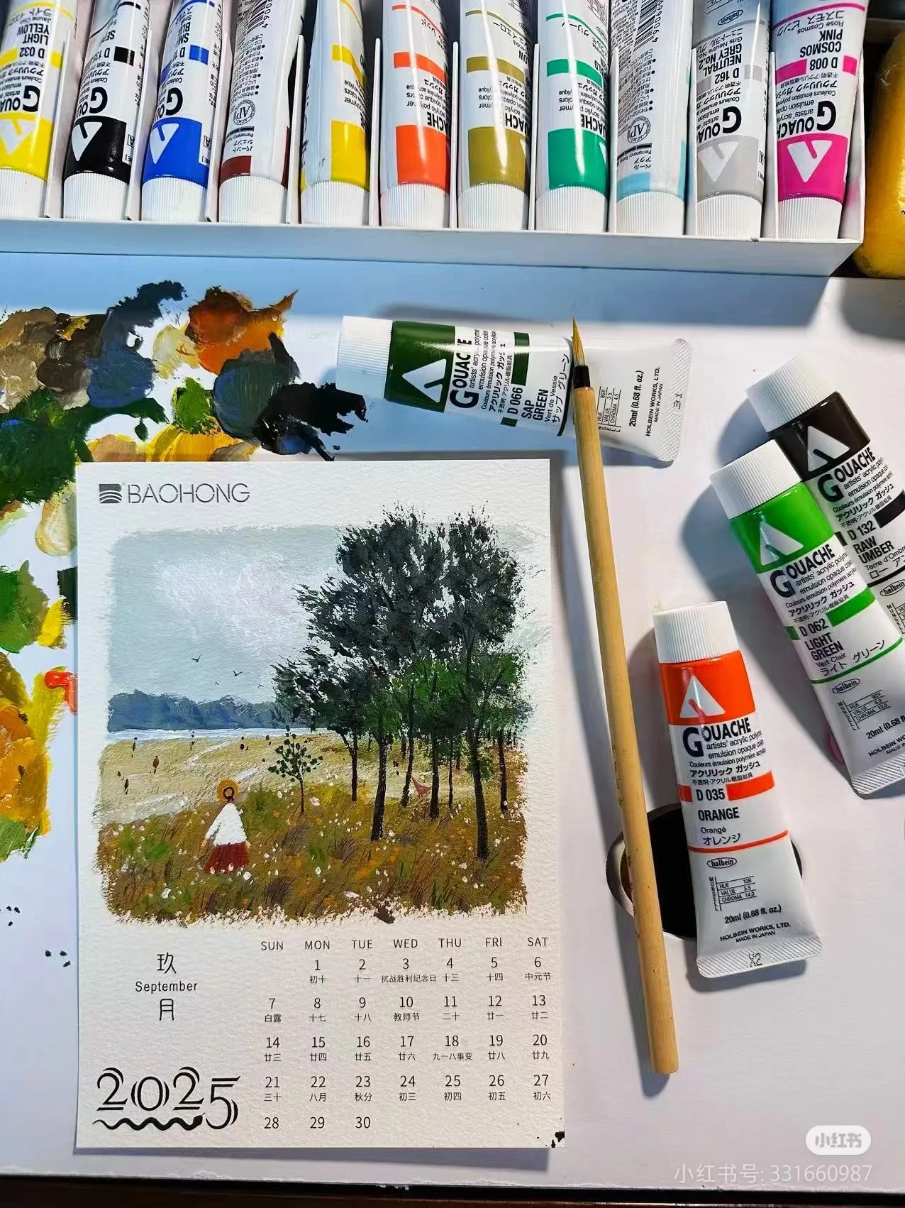 Holbein Pittura acrilica a guazzo Macaron 20ml Pittura professionale Pittura murale Pelle BJD Doll Acrilico Forniture artistiche per principianti 1