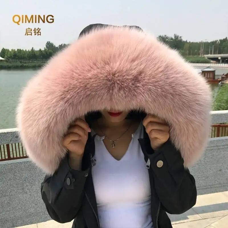 Sciarpe di moda con collo in vera pelliccia di volpe naturale per donna e donna giacca da uomo sciarpa di pelliccia di lusso invernale donna scialle bianco nero 2