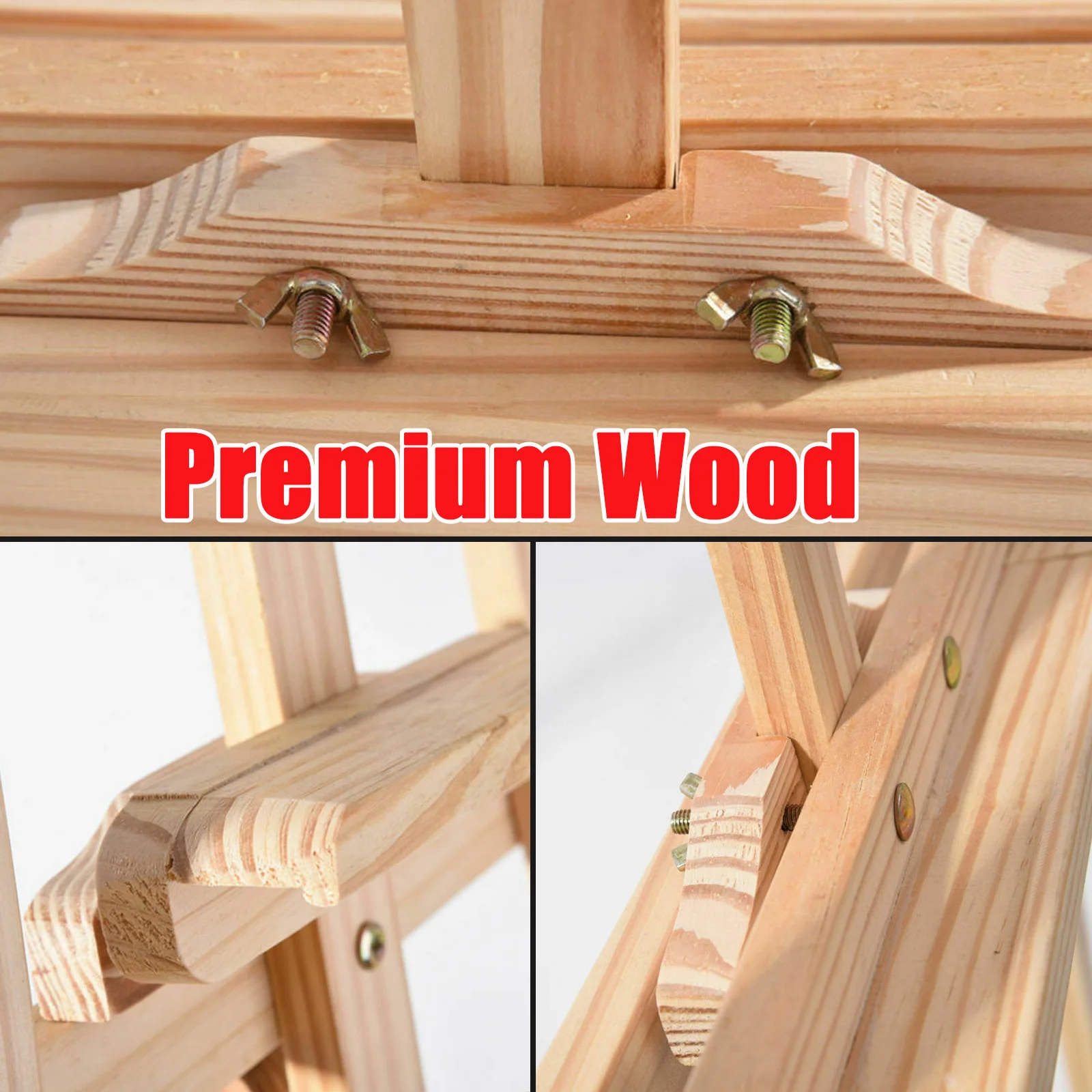 Cavalletto da tavolo regolabile in legno di pino da 1,5 m/1,75 m per cavalletto per artista, pittura artigianale, supporto in legno per forniture per decorazioni per feste A-Frame 3