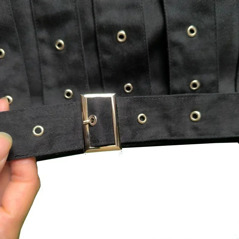 ALIDI SC High Street Gonna corta Estate Nuovo prodotto Design alla moda Senso Splicing Cintura Decorazione Gonna corta con nappa a trapezio 6