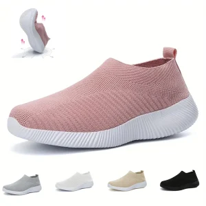 Scarpe Casual da donna scarpe da passeggio all'aperto comode e leggere scarpe da ginnastica Slip-On con suola morbida in tinta unita per le donne 1