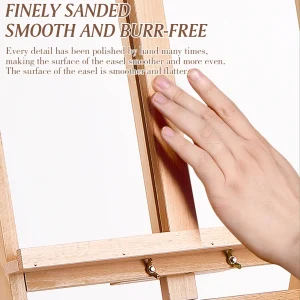 Cavalletto multifunzionale in faggio con vassoio per cassetti Cavalletto piatto pieghevole Supporto per pittura a olio per bambini Schizzo Pittura a olio 1