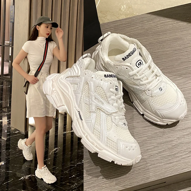 Nuove donne traspiranti sneakers in pelle PU scarpe basse da corsa scarpe sportive scarpe Casual traspiranti donna Chaussure Femme Sapatos 4